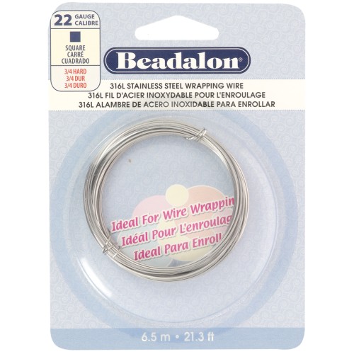 Filo quadrato da 0,64 mm - acciaio inox 316L x6,5 m