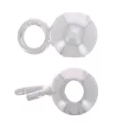 Perle rotonde attacchi ciondoli 10x6mm con anello perpendicolare Argento 925 x4