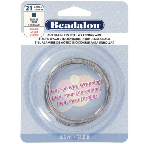 Filo quadrato da 0,72 mm - acciaio inox 316L x4,5 m