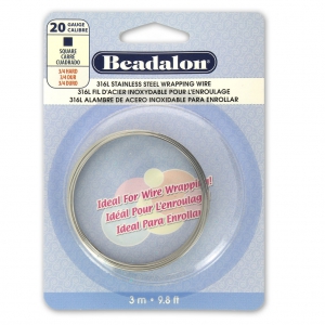 Filo quadrato 0,81 mm - acciaio inox 316L x3m