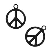 Ciondolo laser cut peace mm. 11 black nickel x1|raw }}