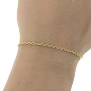 Catena maglia Forzatina limata 2 mm Acciaio inossidabile Dorato 316L x50cm