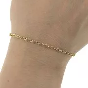 Catena maglia Jaseron 2.8 mm Acciaio inossidabile Dorato 316L x50cm