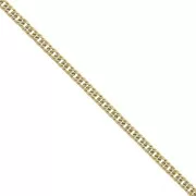 Catena maglia doppia Gourmette 2 mm Acciaio inossidabile Dorato 316L x50cm