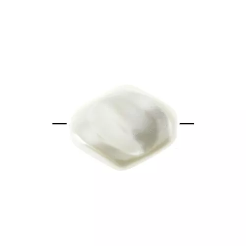 Perle Rombo irregolari imitazione madreperla 9x7 mm - Bianco x10