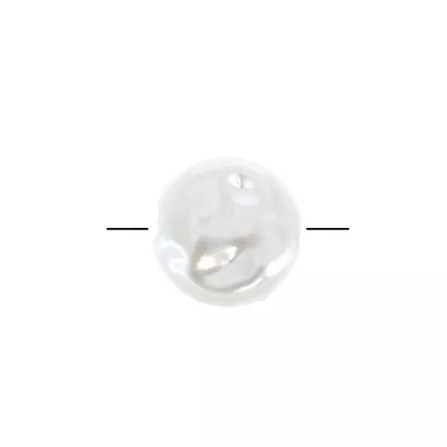 Perle dischi irregolari imitazione madreperla 8 mm - Bianco x5