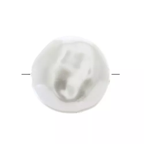 Perla disco irregolare imitazione madreperla 18 mm - Bianco x1