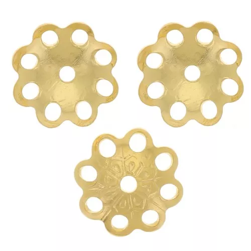 Coppette filigrana 6 mm in Argento 925 Dorato all'oro fino x10