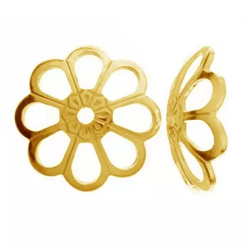 Coppette filigrana 8 mm in Argento 925 Dorato all'oro fino x10