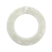 Pendente cerchio scavato acetato 40 mm - Squama di tartaruga Bianco madreperlaceo x1
