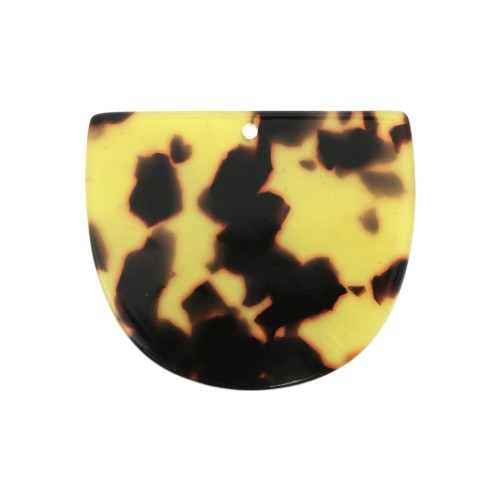 Pendente mezza luna acetato 29x34 mm - Squama di tartaruga Marrone - Nero x1