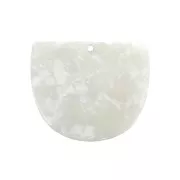 Pendente mezza luna acetato 29x34 mm - Squama di tartaruga Bianco madreperlaceo x1