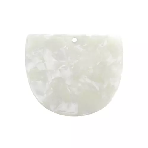 Pendente mezza luna acetato 29x34 mm - Squama di tartaruga Bianco madreperlaceo x1