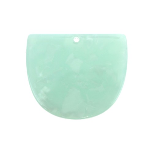 Pendente mezza luna  acetato 29x34 mm - Squama di tartaruga Menta madreperlaceo x1