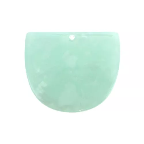 Pendente mezza luna  acetato 29x34 mm - Squama di tartaruga Menta madreperlaceo x1