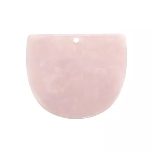 Pendente mezza luna acetato 29x34 mm - Squama di tartaruga Rosa madreperlaceo x1