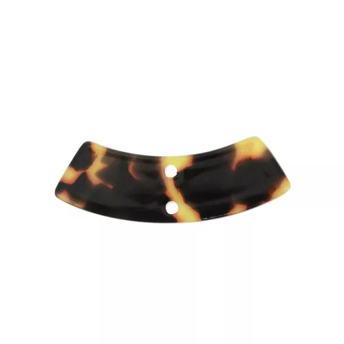 Intercalare rettangolo curvo in acetato 31x11mm Squama di tartaruga Marrone - Nero
