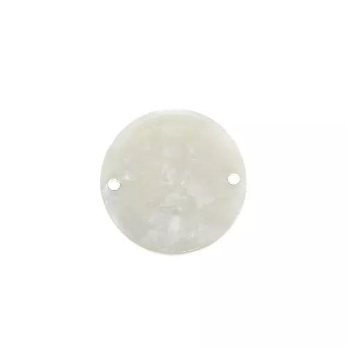 Intercalare rotondo in acetato 20 mm Squama di tartaruga - Bianco madreperlaceo x1