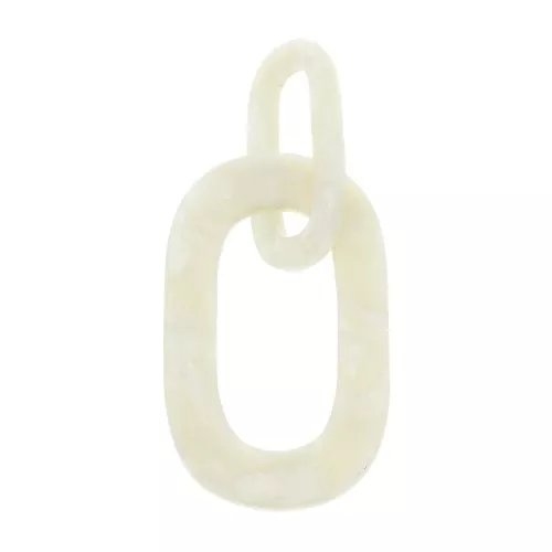 Pendente maglie XXL in acetato 62x26 mm Squama di tartaruga - Bianco madreperlaceo x1