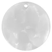 Zecchino rotondo acetato cellulosa 18.5 mm Squama di tartaruga-Bianco madreperlaceo x1