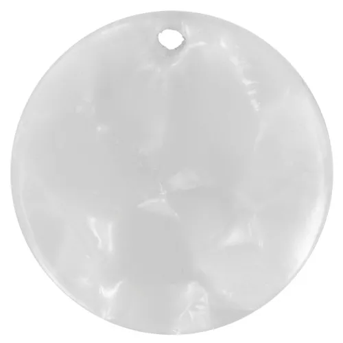Zecchino rotondo acetato cellulosa 18.5 mm Squama di tartaruga-Bianco madreperlaceo x1