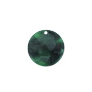 Zecchino rotondo acetato di cellulosa 18.5mm Squama di tartaruga-Verde scuro -Nerox1