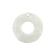 Pendente cerchio scavato acetato 26 mm Squama di tartaruga-Bianco madreperlaceo x1