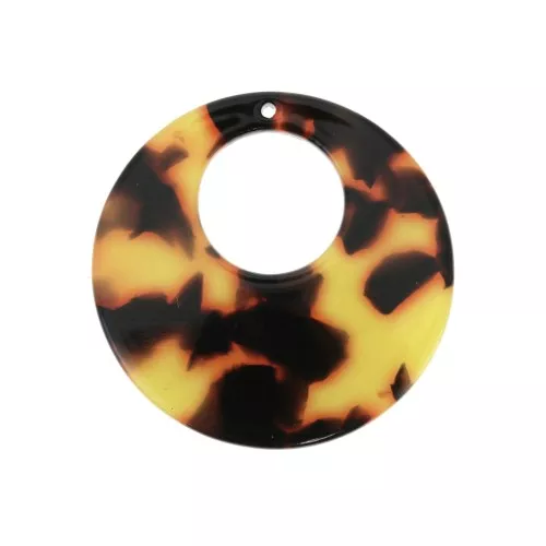 Pendente- orecchini in acetato 35mm Squama di tartaruga Marrone - Nero x1