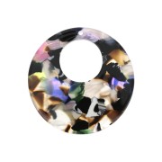 Pendente- orecchini in acetato 35mm Squama di tartaruga Marrone - Rosa x1|raw }}