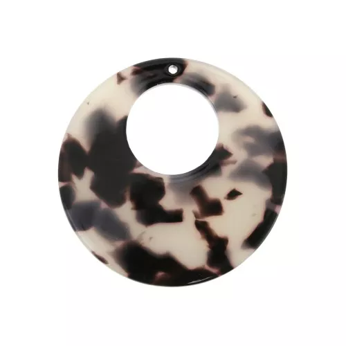 Pendente- orecchini in acetato 35mm Squama di tartaruga Beige - Nero x1