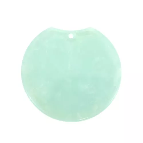Pendente rotondo tagliato 35x36.5 mm Squama di tartaruga Menta madreperlaceo x1