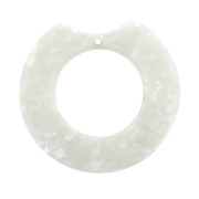 Pendente rotondo tagliato scavato 40x42 mm Squama di tartaruga Bianco  x1|raw }}