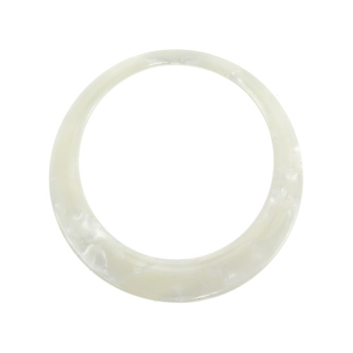 Pendente anello in acetato 33.5mm Squama di tartaruga Bianco madreperlaceo x1