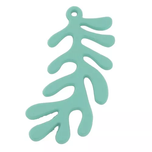 Pendente corallo ricoperto di gomma 32x16 mm - Menta x1