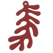 Pendente corallo ricoperto di gomma  32x16 mm - Rosso x1