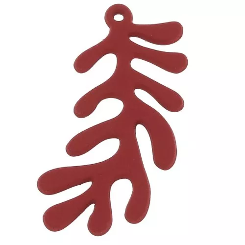 Pendente corallo ricoperto di gomma 32x16 mm - Rosso x1