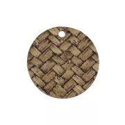 Zecchino rotondo legno tinto intrecciato 13 mm - Marrone chiaro - Naturale x1