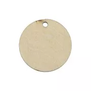 Zecchino rotondo legno tinto intrecciato 13 mm - Marrone chiaro - Naturale x1