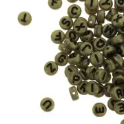 Assortimento di 200 perline- Lettere - 7 mm Bronzo - Nero