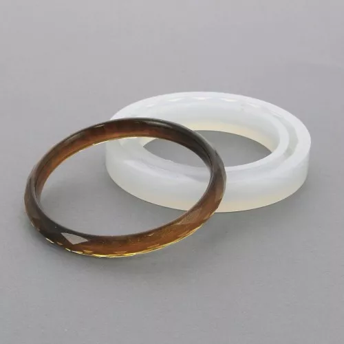 Stampo silicone per realizzare dei bracciali sfaccetati in resina 56x7x5 mm x1
