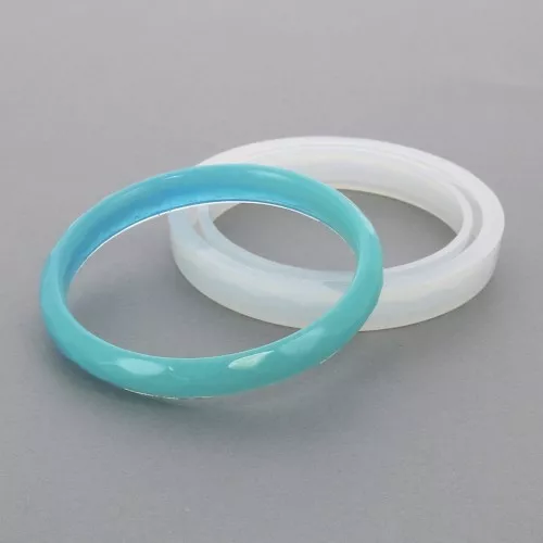 Stampo silicone per realizzare dei bracciali sfaccetati in resina 61x9.5x6 mm x1