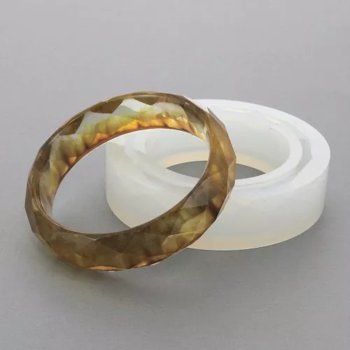 Stampo silicone per realizzare dei bracciali sfaccetati in resina 56x16x8 mm x1