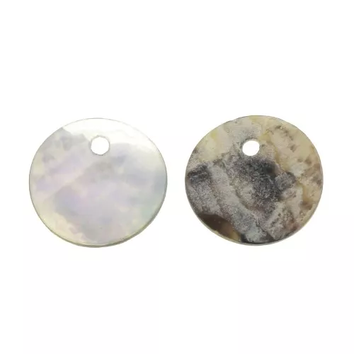 Zecchini rotondi 11.5 mm in madreperla - Naturale x5