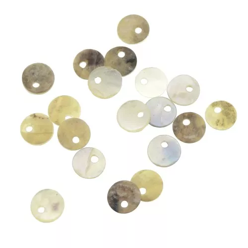 Zecchini rotondi 6 mm in madreperla - Naturale x20