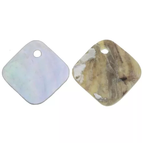 Zecchini rombo 14 mm in madreperla - Naturale x4