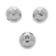 Perle rotonde appiattite lavorate in Acciaio inossidabile 304 7x8 mm x4