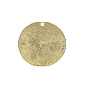 Ciondolo rotondo striato - segno zodiacale Capricorno 15 mm-dorato all'oro finox1|raw }}
