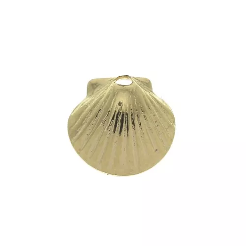 Mini ciondolo conchiglia 7.5x8 mm - dorato all'oro fino x1