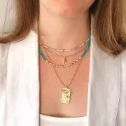 Ciondolo foglia lavorato 11.5x8 mm - dorato all'oro fino x1