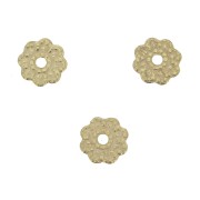 Perle rondelle fiore 4.5 mm - dorato all'oro fino x4|raw }}